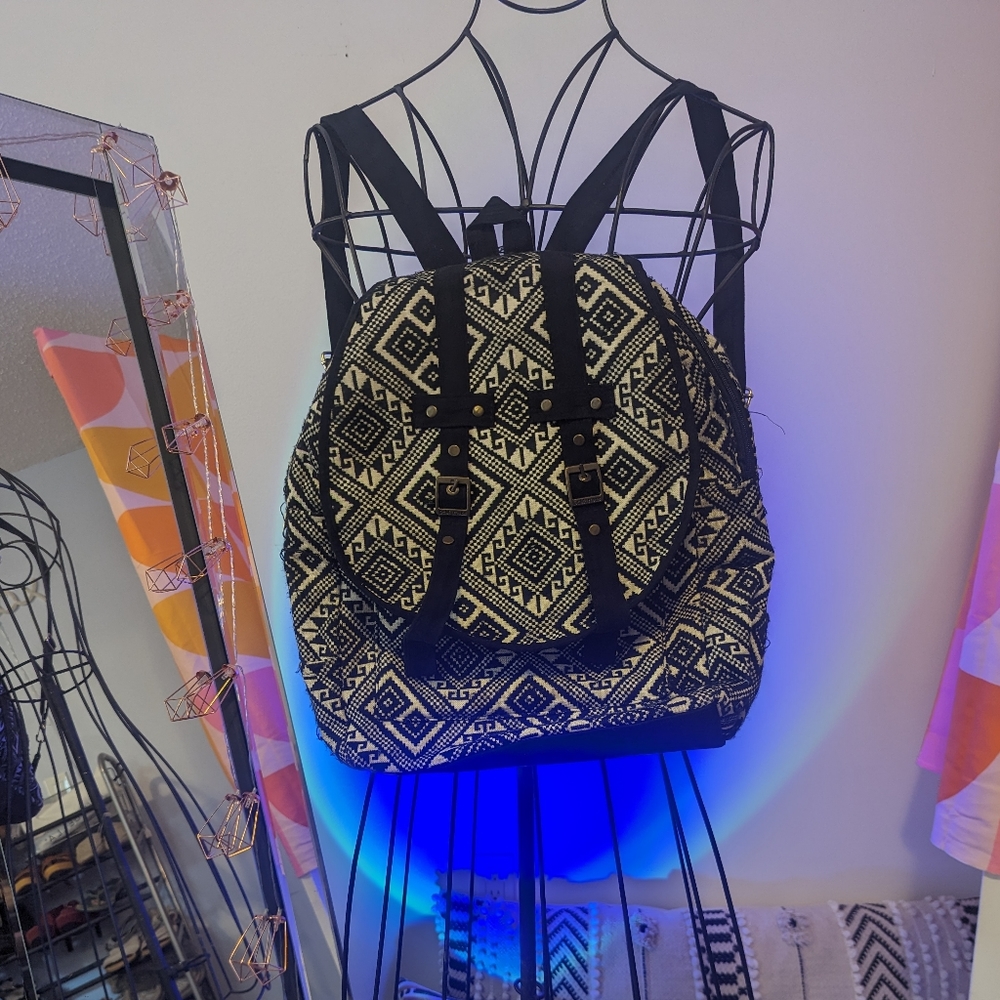 Black and white backpack